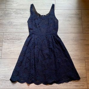 Navy Banana Republic Lace Dress